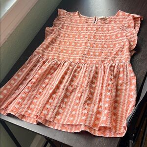 Umgee Rust Floral Embroidered Blouse